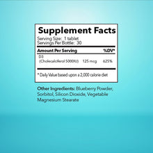Load image into Gallery viewer, Blueberry Sunsplash D3 – 30 Chewable Tablets