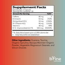 Load image into Gallery viewer, Force | Daily Energy &amp; Focus Supplement with B-Vitamins, Caffeine, Taurine, Guarana &amp; Spirulina – 30 Capsules
